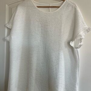 Chic White Textured Women's Blouse
